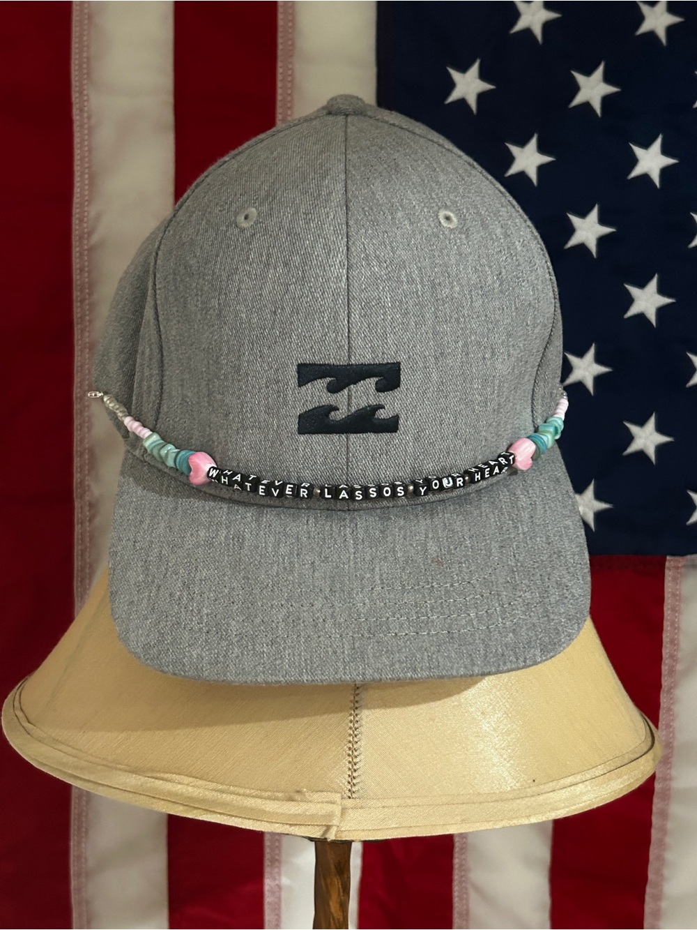 Beaded hat chain Whatever Lassos your heart handmade brand new